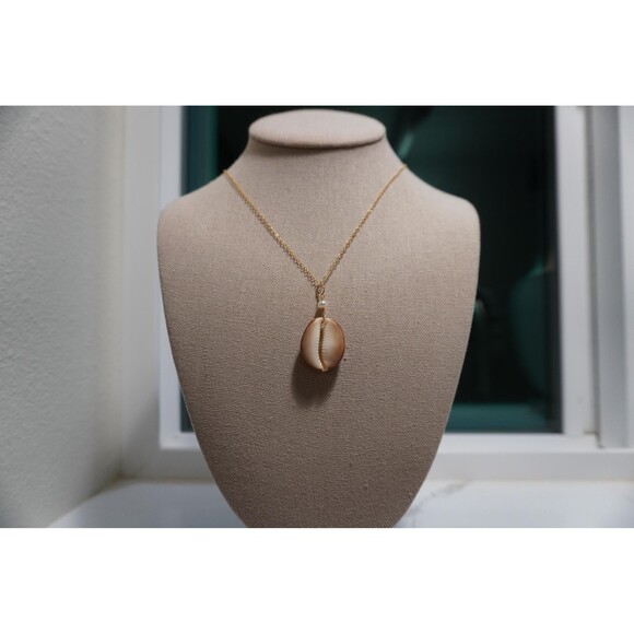 Cowrie Shell Necklace, 14k Gold Filled Chain - Picture 1 of 7